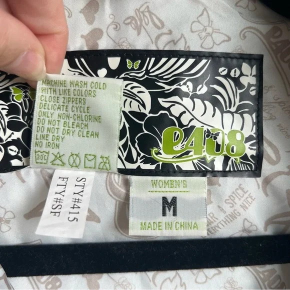 Women's e408 Ski & Snow Jacket in Blue with Yellow Flowers - Size M - Picture 12 of 16